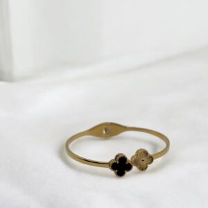 BLACK AND GOLDEN FLOWER BRACELET