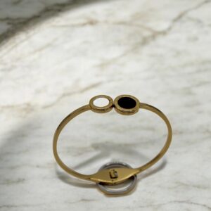 BLACK AND WHITE DOUBLE STONE BRACELET