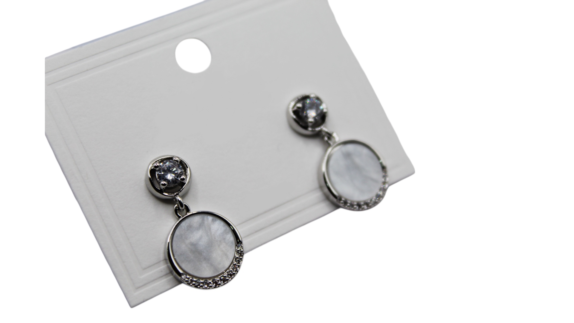 ROUND EARRING WITH STONE - Image 4