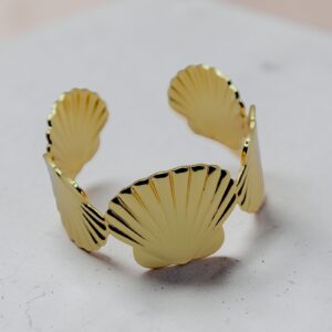 Gold Shell Design Cuff Bracelet for Women