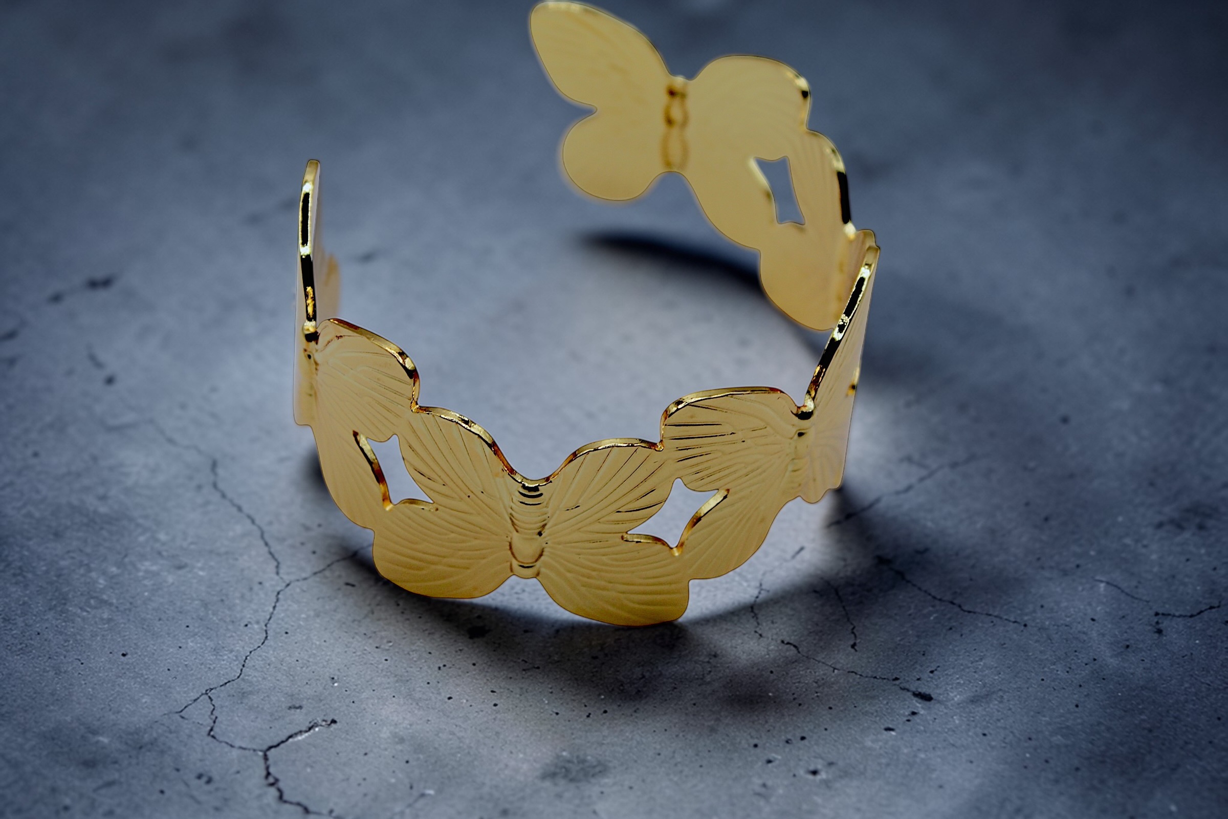 Minimal Cut Gold Bracelet for Women Adjustable Open Cuff Daily Wear Bracelet - Image 2