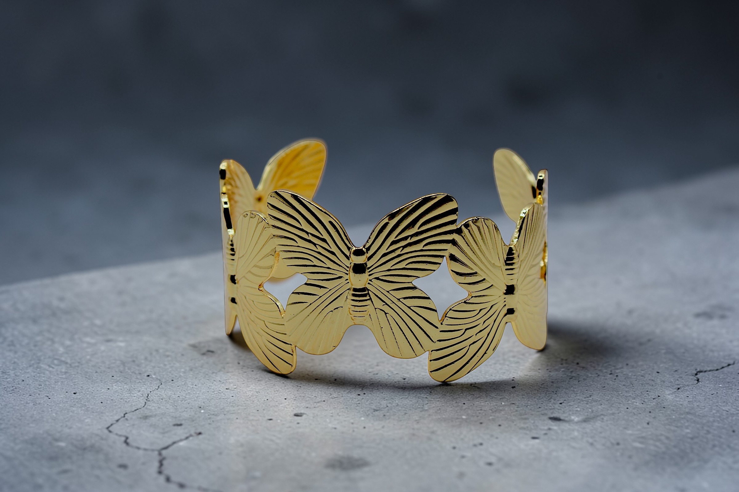 Minimal Cut Gold Bracelet for Women Adjustable Open Cuff Daily Wear Bracelet