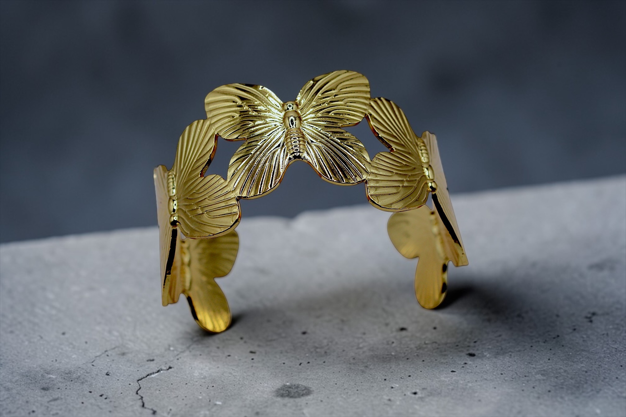 Minimal Cut Gold Bracelet for Women Adjustable Open Cuff Daily Wear Bracelet - Image 4