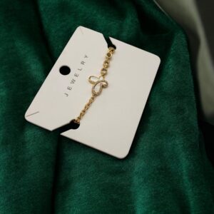 Gold Butterfly Crystal Charm Bracelet for Women