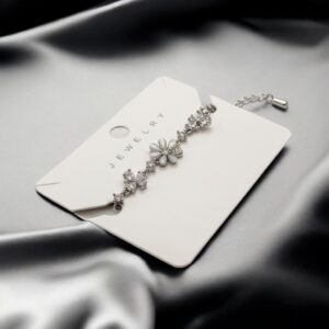 Silver Floral Crystal Bracelet for Women