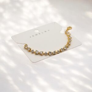 Gold Crystal Charm Bracelet for Women