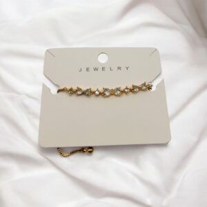 Gold Teardrop Crystal Bracelet for Women