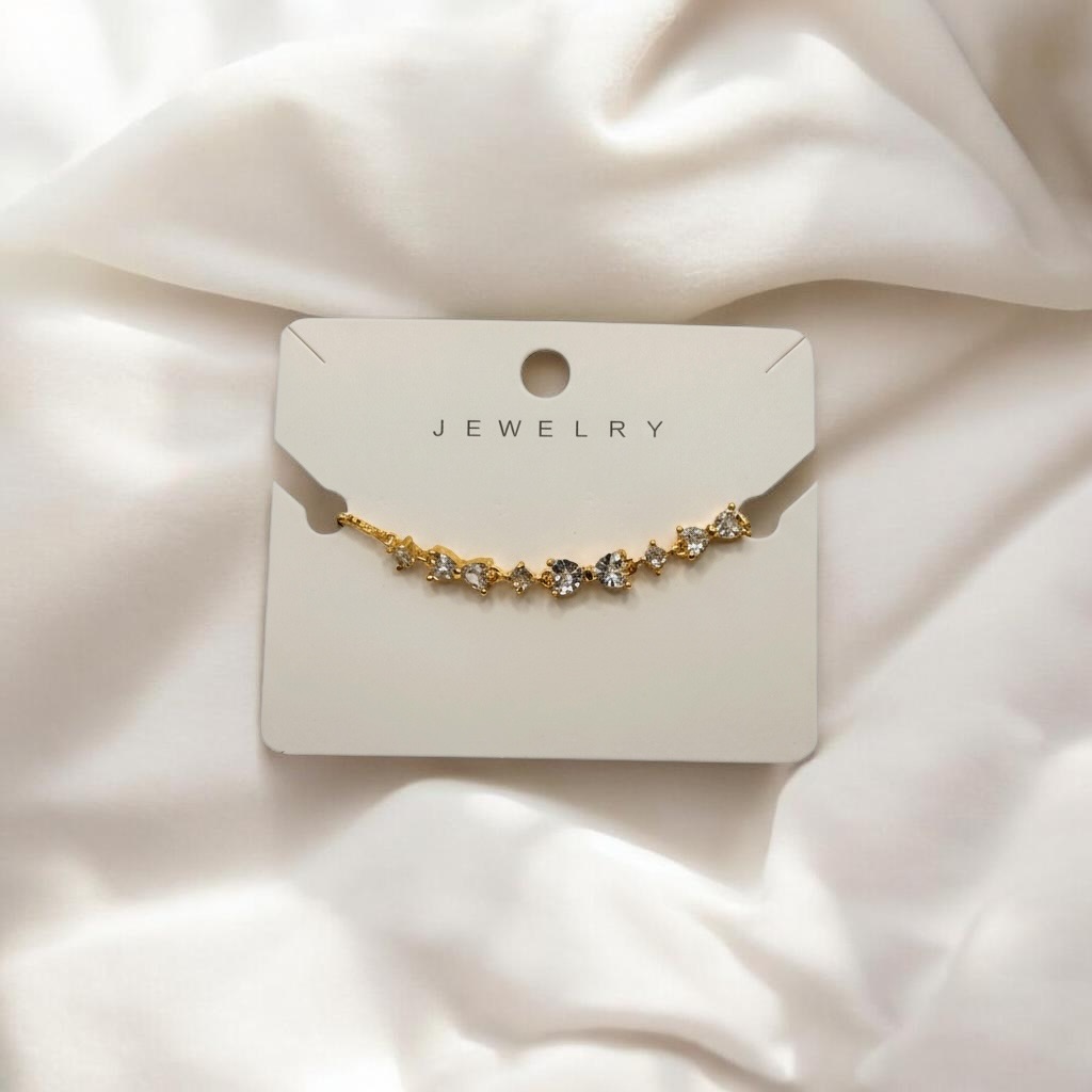 Gold Teardrop Crystal Bracelet for Women - Image 2