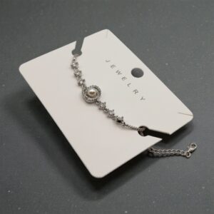 Silver Pearl Halo Crystal Bracelet for Women