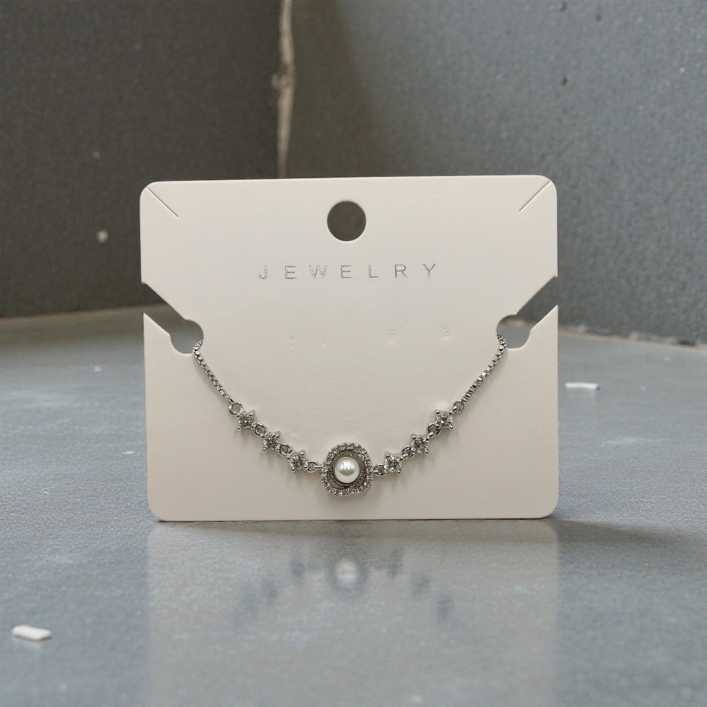 Silver Pearl Halo Crystal Bracelet for Women - Image 4