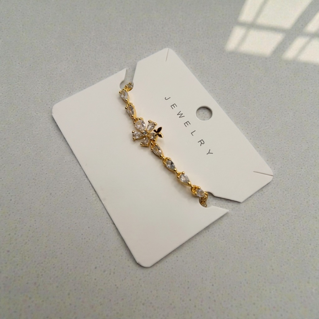 Gold Crystal Flower Bracelet for Women - Image 3