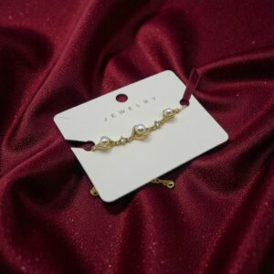 Gold Pearl & Crystal Bracelet for Women