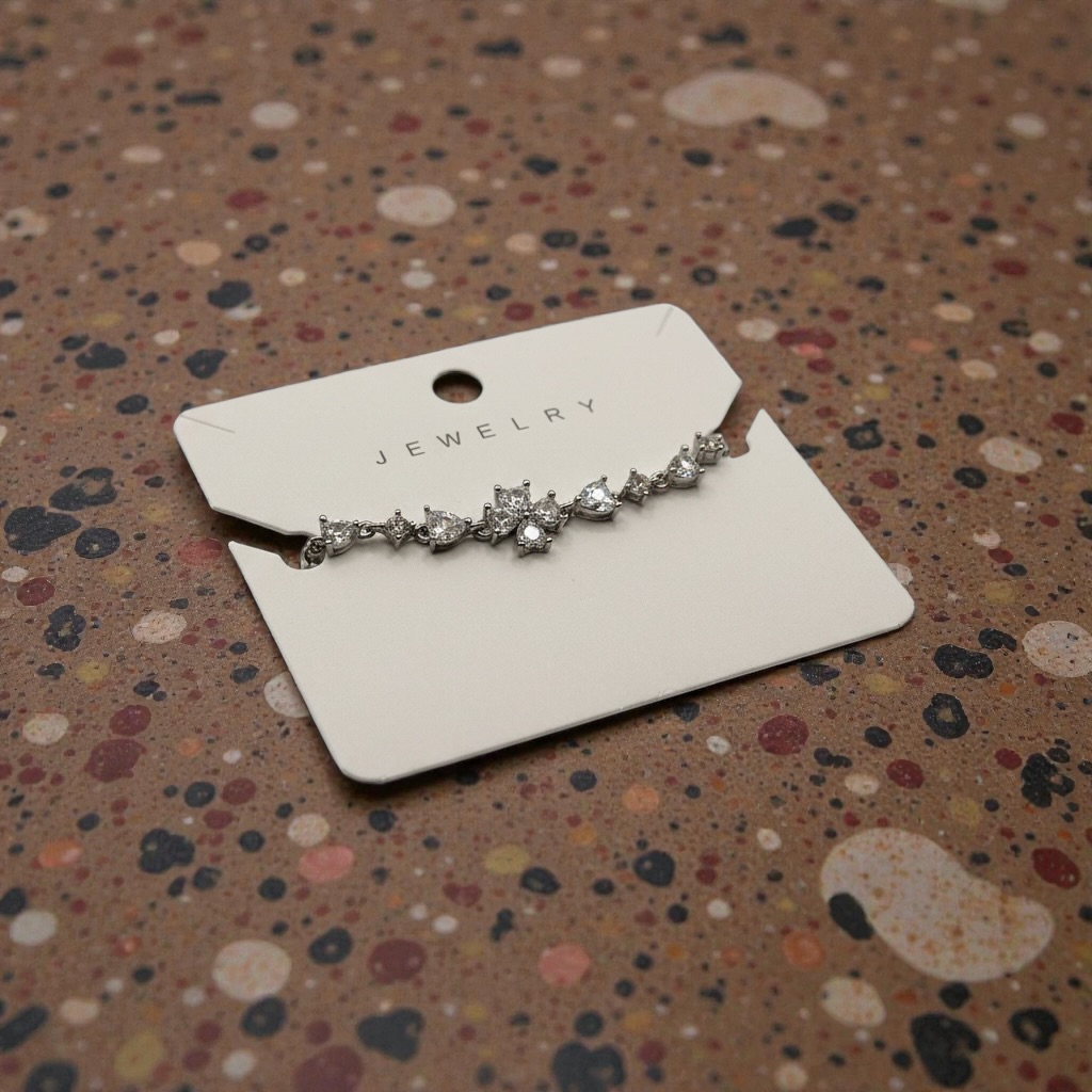 Silver Crystal Bow Charm Bracelet for Women - Image 2