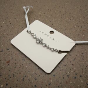 Silver Crystal Bow Charm Bracelet for Women