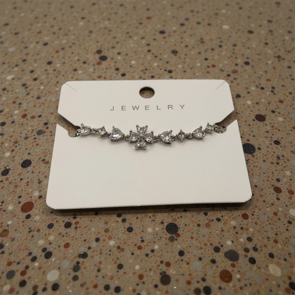 Silver Crystal Bow Charm Bracelet for Women - Image 4