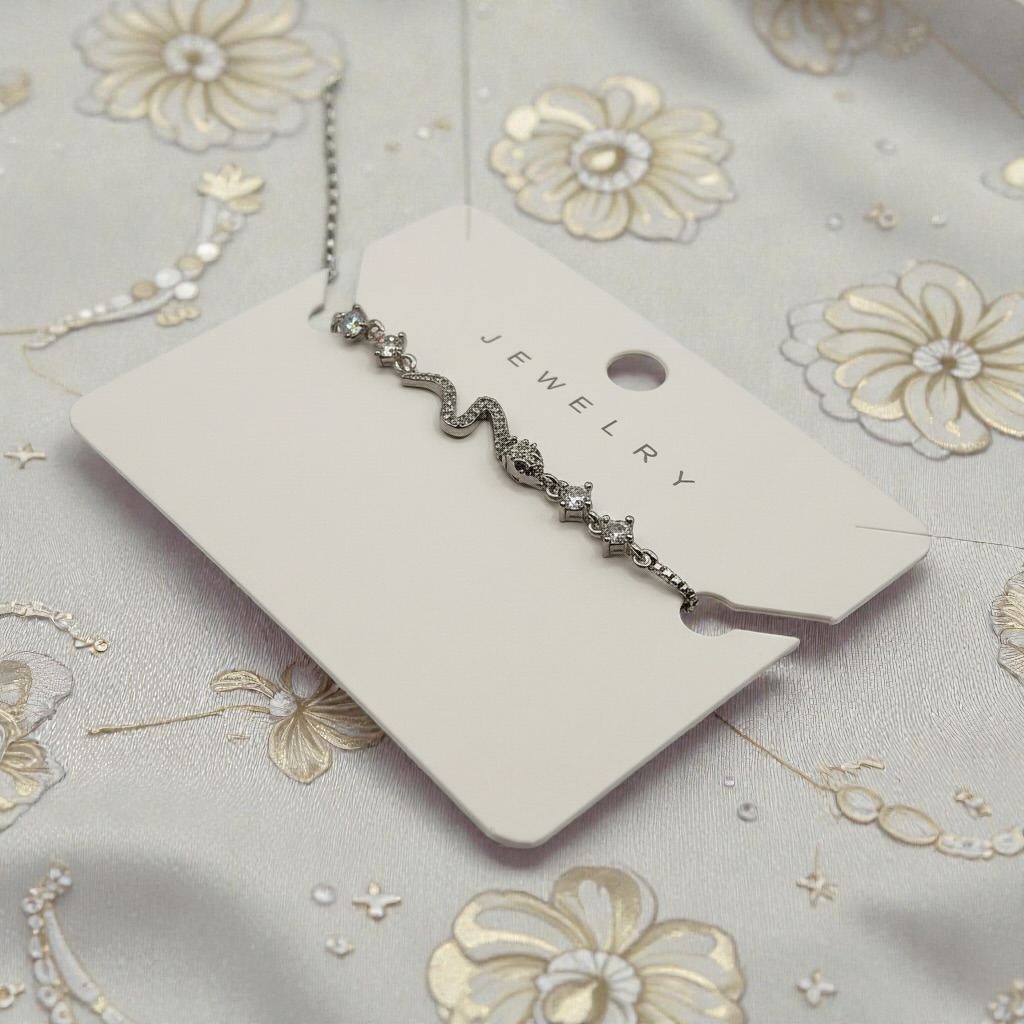 Silver Snake Crystal Bracelet for Women - Image 3