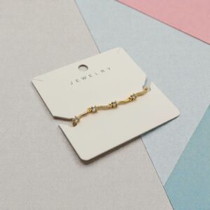 Gold Crystal Curve Bracelet for Women