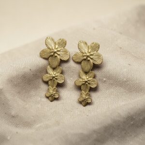 Gold Layered Floral Drop Earrings