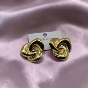 Gold Twisted Knot Stud Earrings