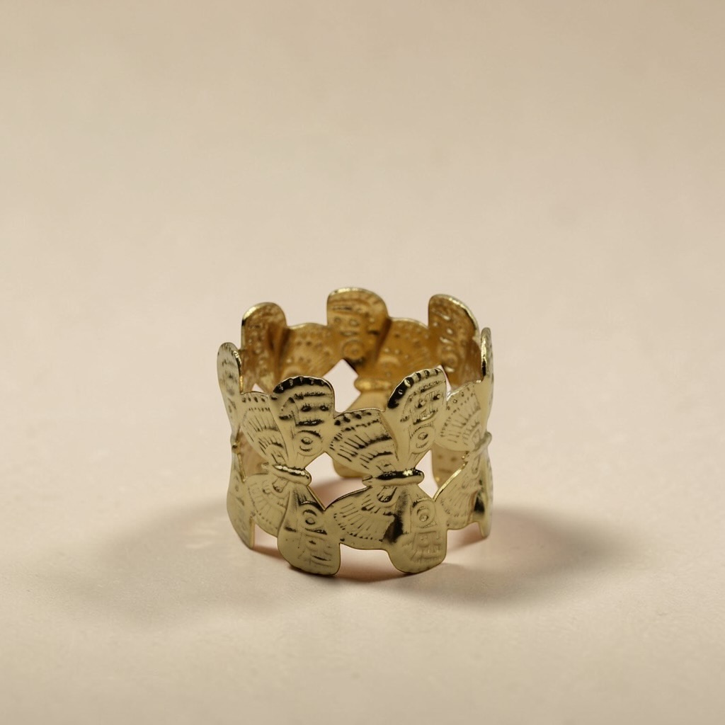 Open Cut Gold Cuff Adjustable Minimal Bracelet - Image 3