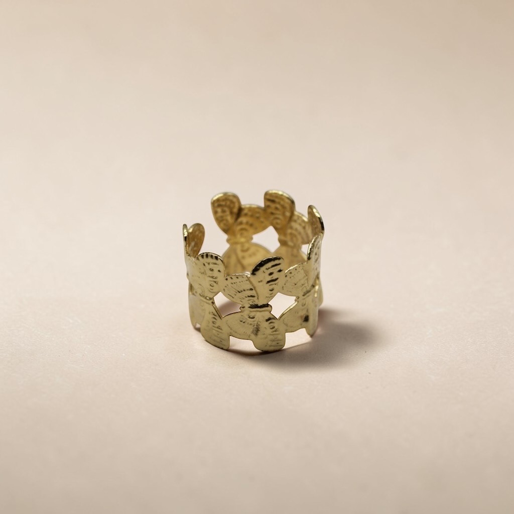 Open Cut Gold Cuff Adjustable Minimal Bracelet - Image 4