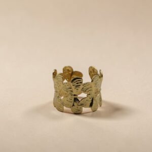 Open Cut Gold Cuff Adjustable Minimal Bracelet